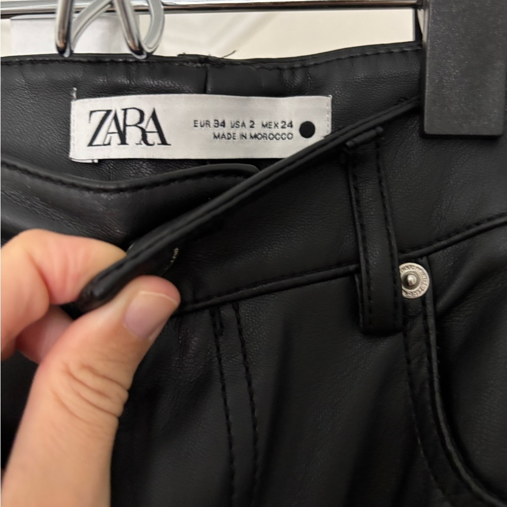 Zara full length faux leather pants, size 2